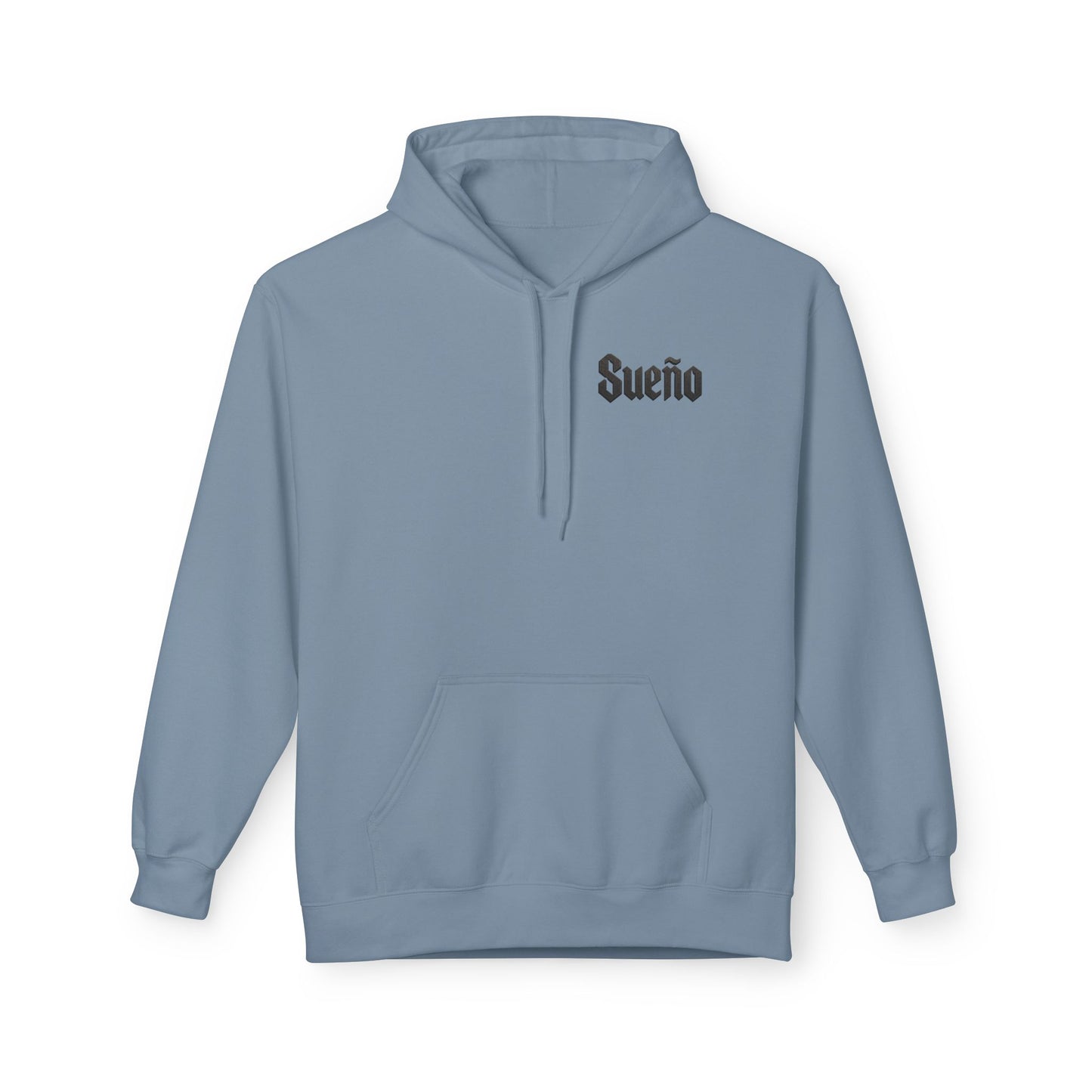 Hoodie - "Sueño" Gothic Rose Block Lettering Fleece Hoodie