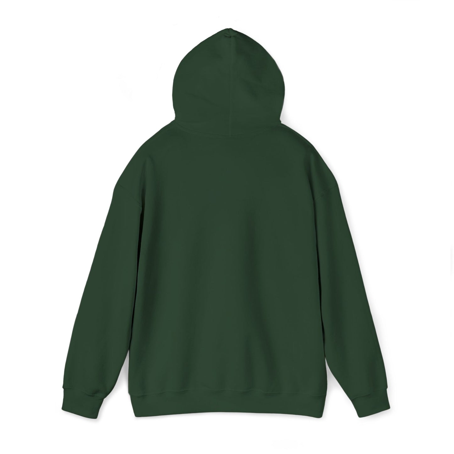 Green Hoodie with Gold Leaf Chest Patch — Minimal Botanical Pullover