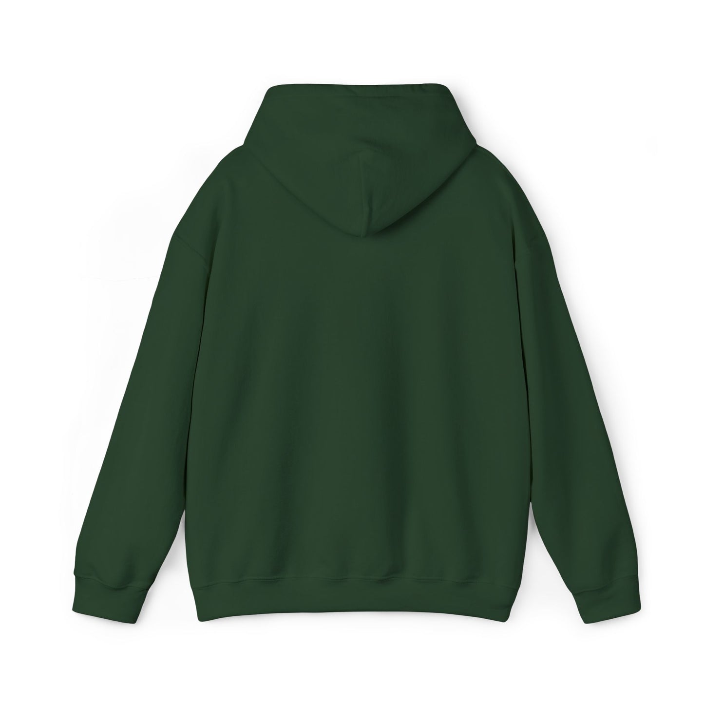 Green Hoodie with Gold Leaf Chest Patch — Minimal Botanical Pullover
